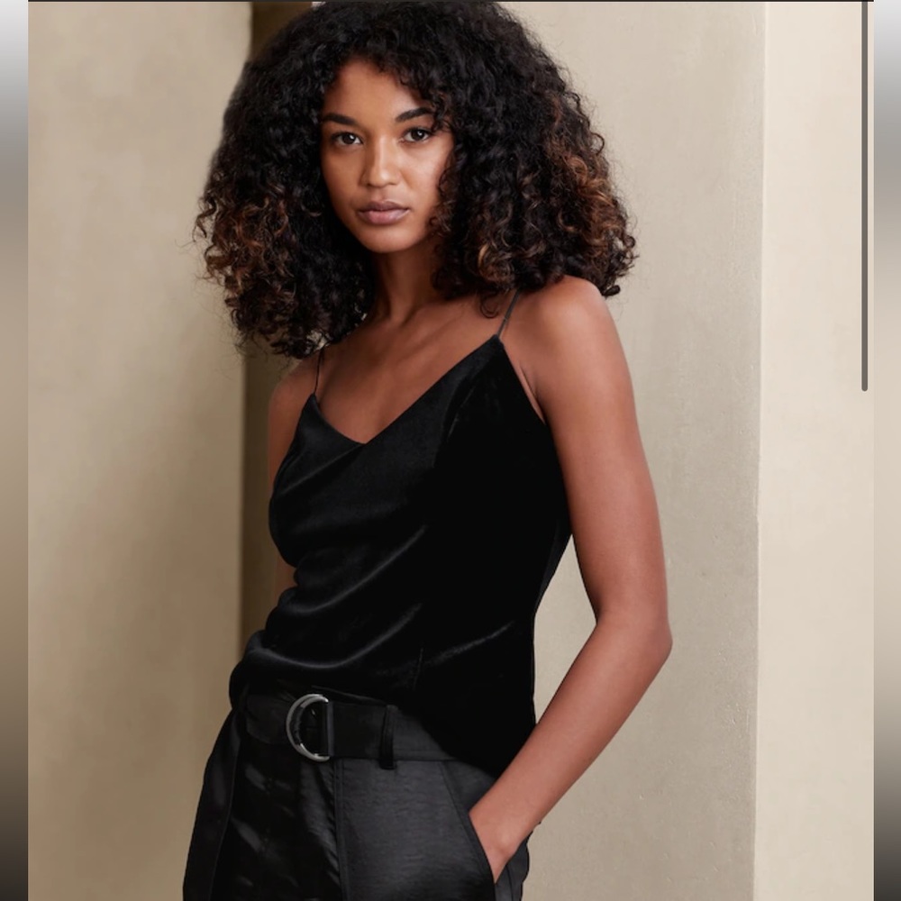 Small velvet black camisole from Banana Republic